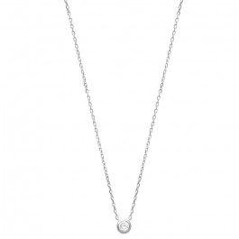 White zirconium silver necklace