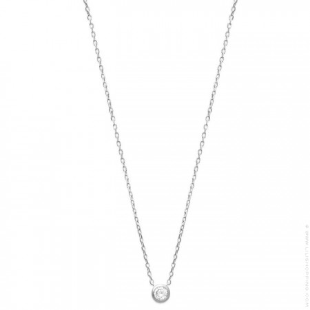 White zirconium silver necklace