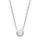 White zirconium silver necklace