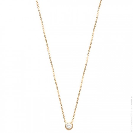 White zirconium 18k gold platted necklace