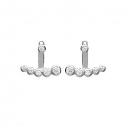 5 strass silver earrings