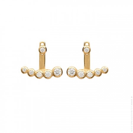 5 strass gold platted earrings