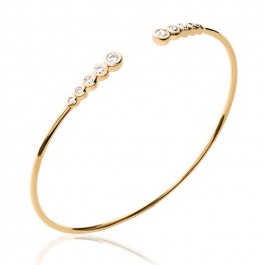 Jonc 5 strass plaqué or