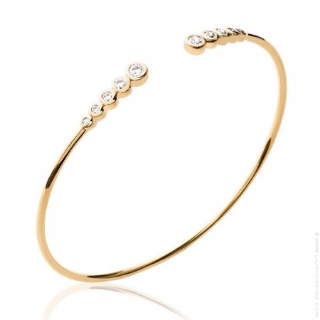 Jonc 5 strass plaqué or