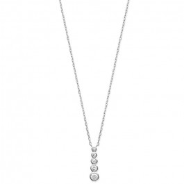 5 White zirconium silver necklace