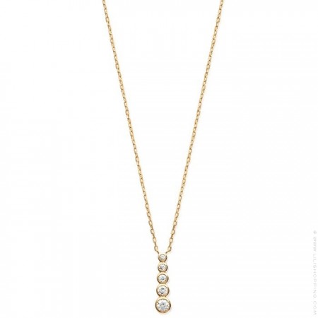 5 White zirconium 18k gold platted necklace