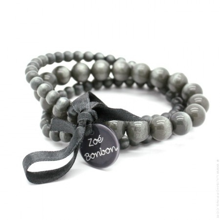 Dark grey triple size bracelet Zoe Bonbon