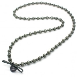 Dark grey Gabrielle long necklace by Zoe Bonbon