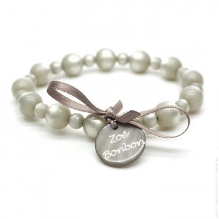 Greige Gabrielle pearly beads bracelet Zoe Bonbon
