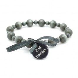 Dark grey Gabrielle pearly beads bracelet Zoe Bonbon