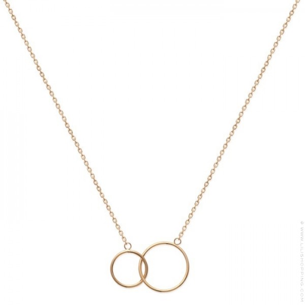 2 rings gold platted necklace Lili Shopping