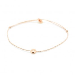 Pink gold platted round on a lurex Bracelet