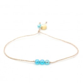 Bracelet perles de cristal bleues