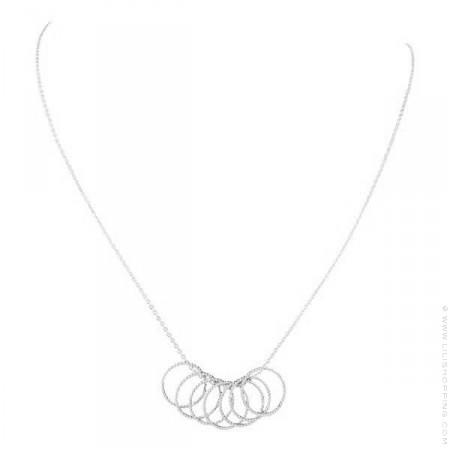 Collier 7 anneaux sur chaine argent