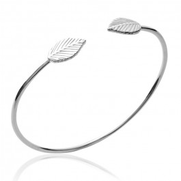 Jonc 2 feuilles argent