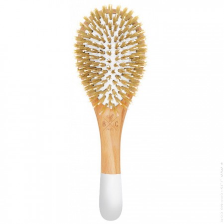 Natural wooden detangling and smooting hair brush