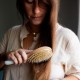 Natural wooden detangling and smooting hair brush