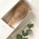 Natural wooden detangling and smooting hair brush