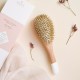 Natural wooden detangling and smooting hair brush