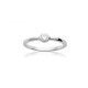 White zirconium silver ring