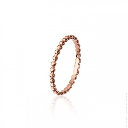 Pink gold platted beaded ring