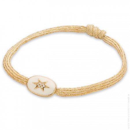 Ivory enamelled north star bracelet