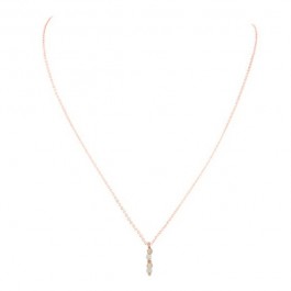 Collier léa zircon plaqué or rose sur chaine