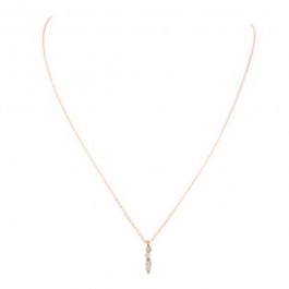 Collier léa zircon plaqué or rose sur chaine