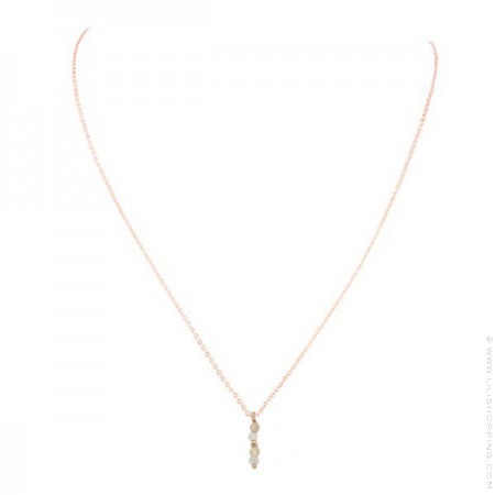 Pink Gold Plated Lea zircon Necklace