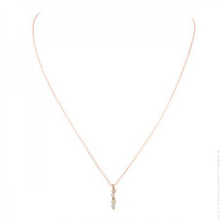 Collier 7 anneaux sur chaine plaqué or rose