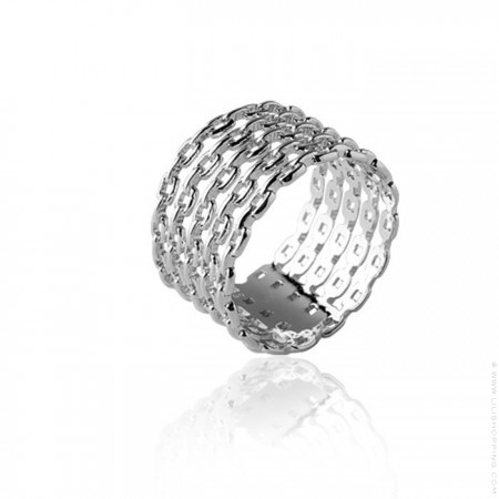 Silver chain ring 
