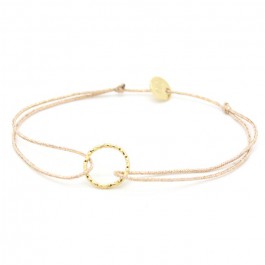 Bracelet lurex et anneau martelé plaqué or