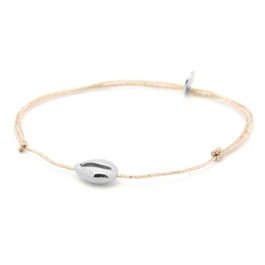 Bracelet lurex et cauri en argent