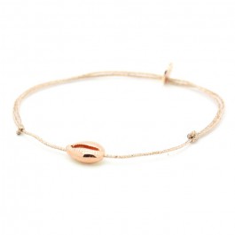 Pink gold platted seashell on a lurex Bracelet