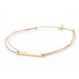 Bracelet lurex et barre martelée plaqué or
