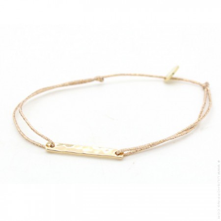 Bracelet lurex et anneau martelé plaqué or