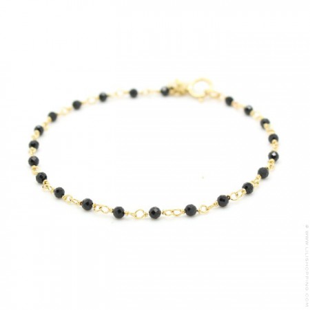 India gold plated bracelet with black spinel