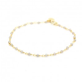 India gold plated bracelet with grey labrodites