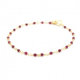 India gold plated bracelet with purples rubis