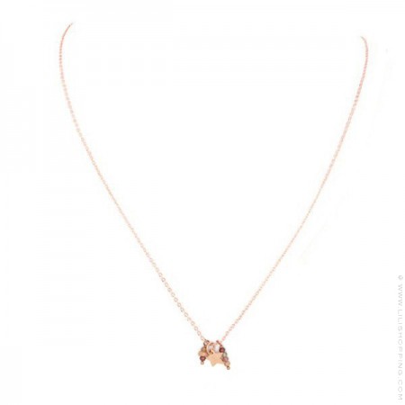 Pink Gold Plated Lea star Necklace