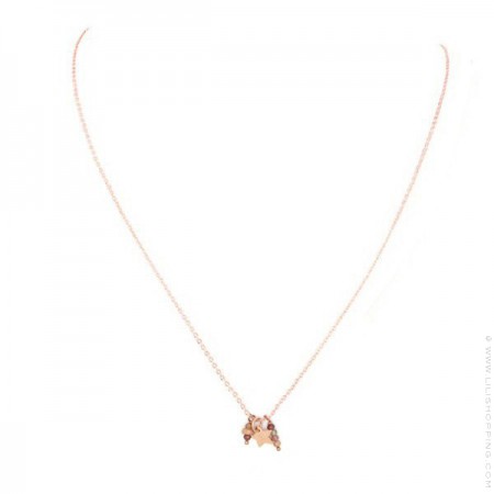 Collier léa zircon plaqué or rose sur chaine