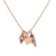 Pink Gold Plated Lea zircon Necklace