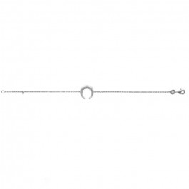 Bracelet Croissant de lune perlé argent