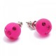 Boucles d'oreilles à strass fushia Zoé Bonbon