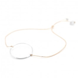 Bracelet anneau argent sur lien lurex