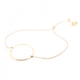 Bracelet anneau plaqué or sur lien lurex
