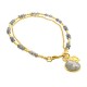 Bracelet double chaine Athena calcédoine aqua