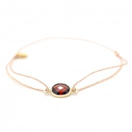 Grenat gold plated cabochon bracelet 