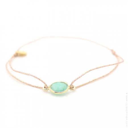 Amazonite gold plated cabochon bracelet 