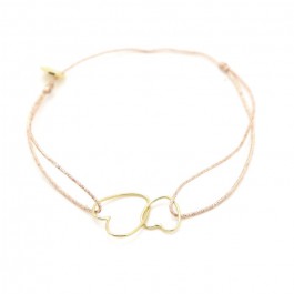 Gold plated double hearts Bracelet